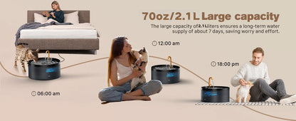 Pet Water Fountain Auto Filter Set Automatic Sensing Cat Drinker 2.1L Recirculate Filtring Drinking for Cat Dog Water Dispenser