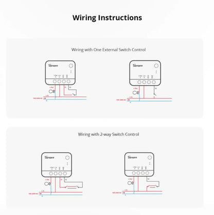 SONOFF ZBMINI L2 Extreme ZigBee Smart Switch No Neutral Wire Required 1-Gang 2-Way Control Switch Alexa Voice Work with ZBBridge