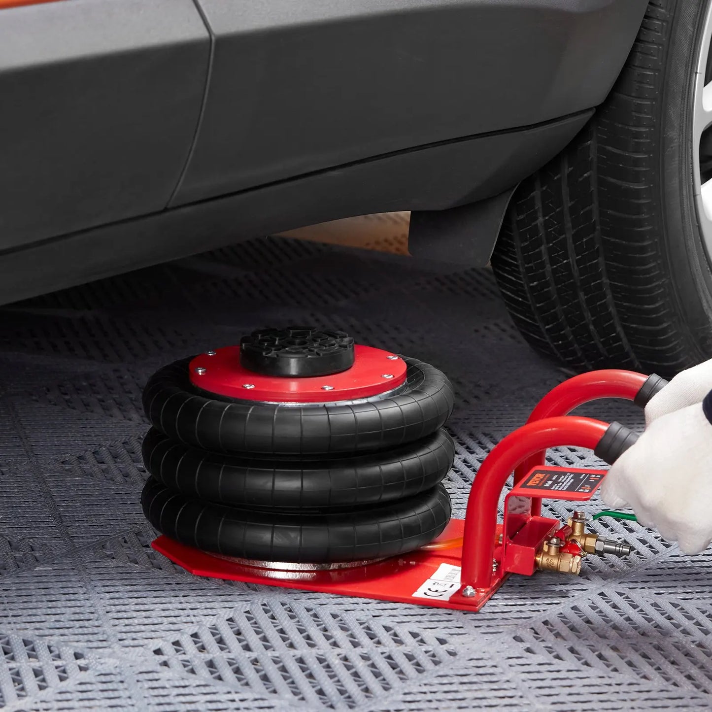 Air Jack 3 Ton/6600 lbs Triple Bag Air Jack, Airbag Jack with Six Steel Pipes Fast Lifting Pneumatic Jack for Car, Garage Repair