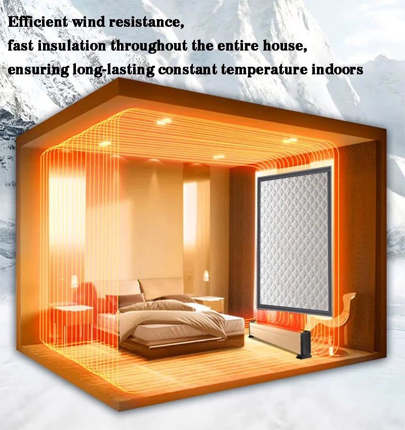 Windproof thermal curtain winter bedroom windproof thermal artifact heat storage insulation film cold seal Windows waterproof