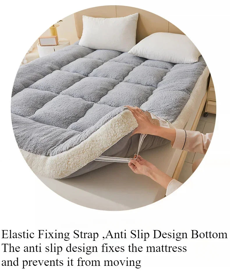 Thicken Winter Warm Lamb Cashmere Mattress High Quality Household Soft Pad Tatami Floor Mat Student Dormitory Single Mattresses