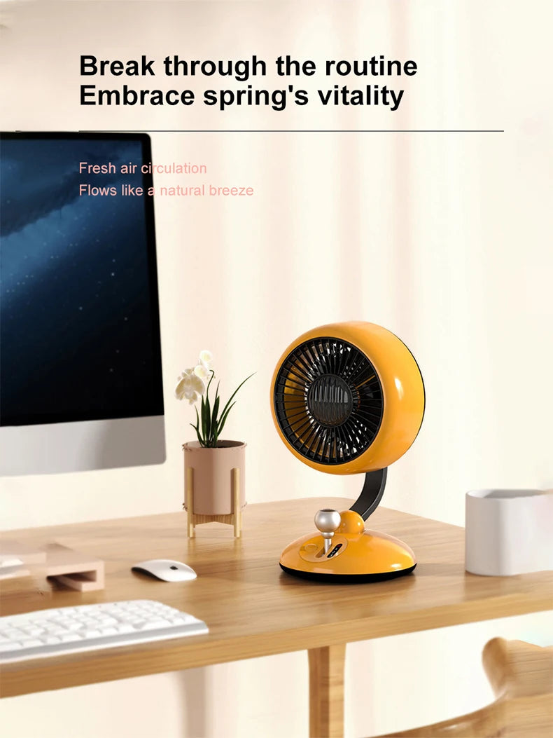 Desktop Fan Kart Creative Digital Display Shaking Head High-speed Circulation Fan Mute Long Endurance Electric Fan