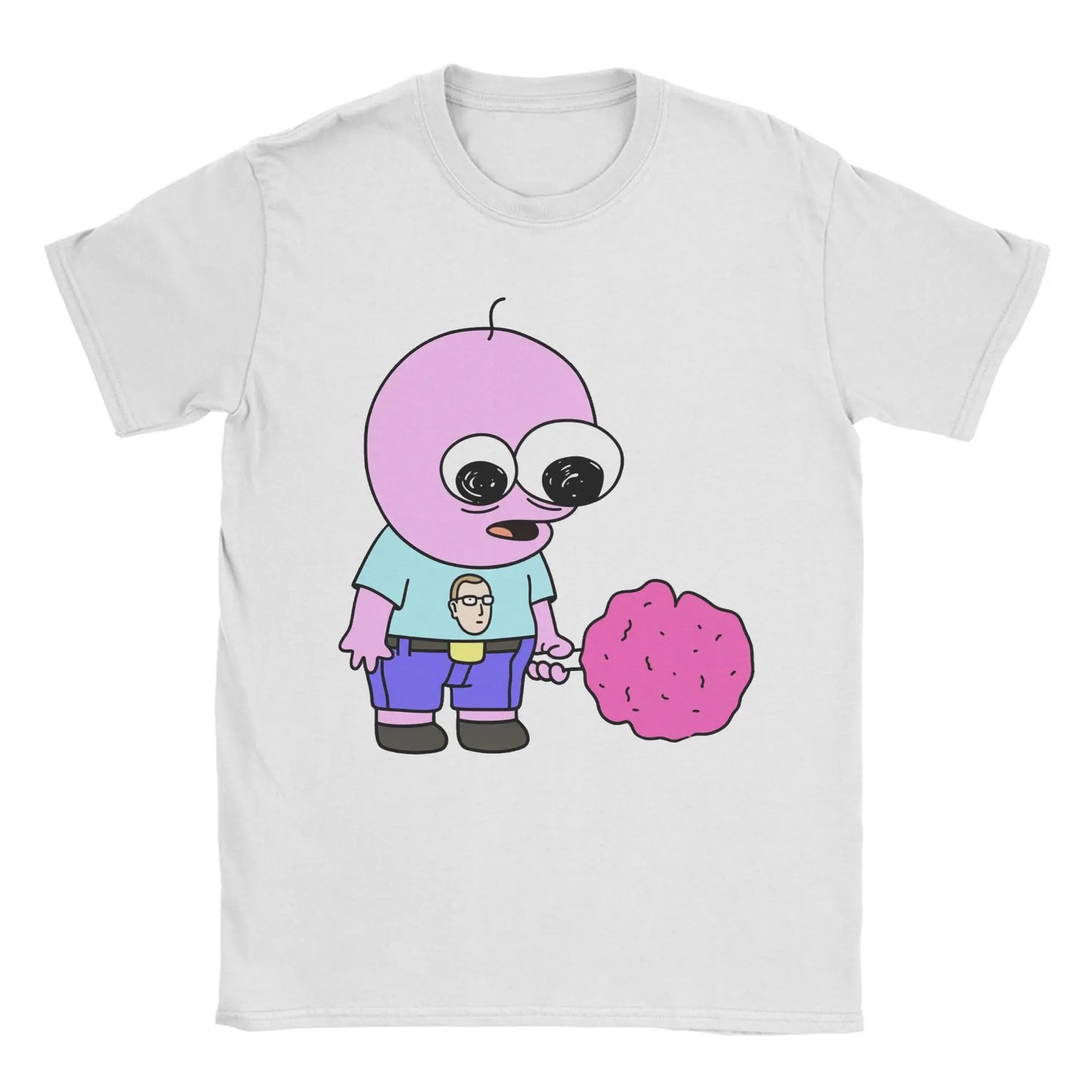 Smiling Friends Glep Flowers T Shirt Men Cool T-Shirt Round Neck Tee Shirt Short Sleeve Tops Summer Pure Cotton Breathable Tees