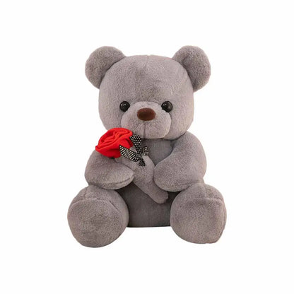 25cm Kawaii for Valentines Day Gift Teddy Bears Stuffed Animal Rose Bear Doll Valentine's Day Gift for Girlfriend