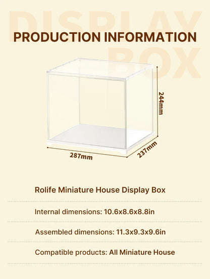 Robotime Rolife Dust Proof for All Miniature House Dollhouse Display Box Home Decoration Easy to Assembly
