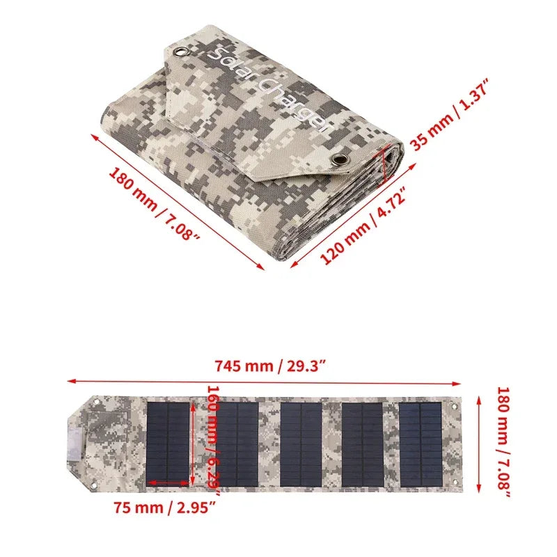 60W 80W 100W Foldable Solar Panel 5V USB Portable Folding Bag Battery Charger for Phone Outdoor Camping Waterproof Power Bank