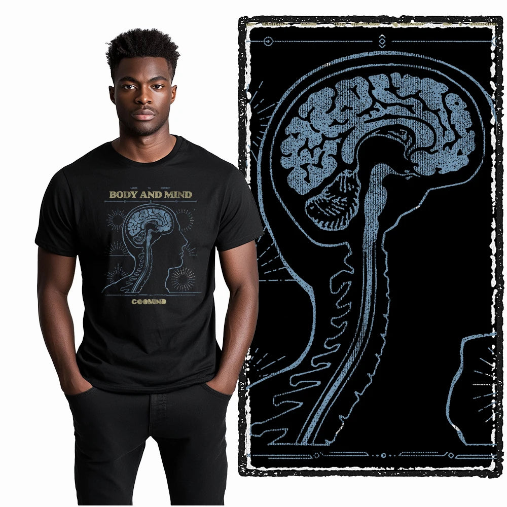 Coolmind U4 Streetwear Cool Print Exclusive Graphic T shirt fo men 100% Cotton Big Size vintage BLACK men's novelty tee shirt