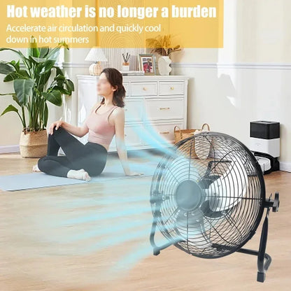 12 Inch Floor Electric Fan Household Commercial Industrial Floor Fan For Bosch For Makita For Milwaukee 18V 20V Li-ion Battery