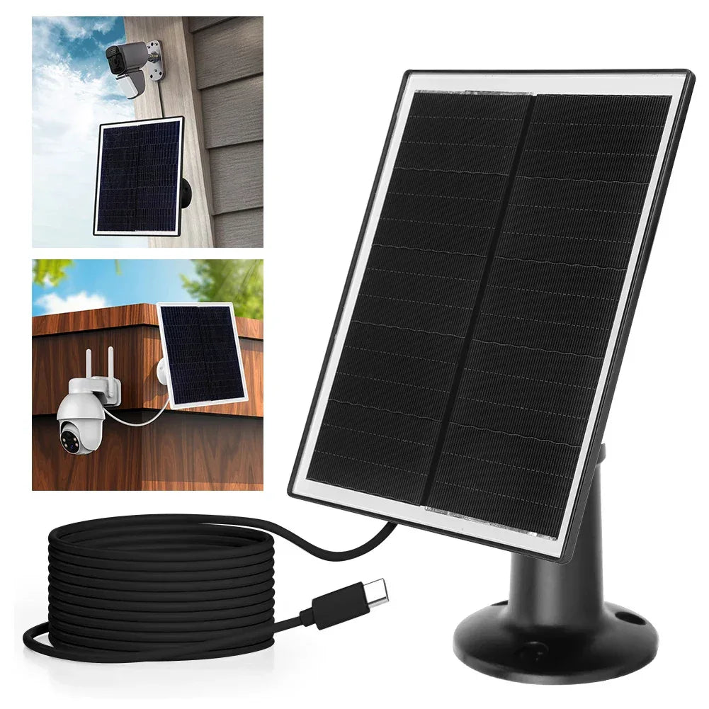 6W 5V Solar Panel Charger Shingled Solar Panel 24% Efficiency Micro USB & USB-C Port Solar Cell Panel for Phone iPad Outdoor Use