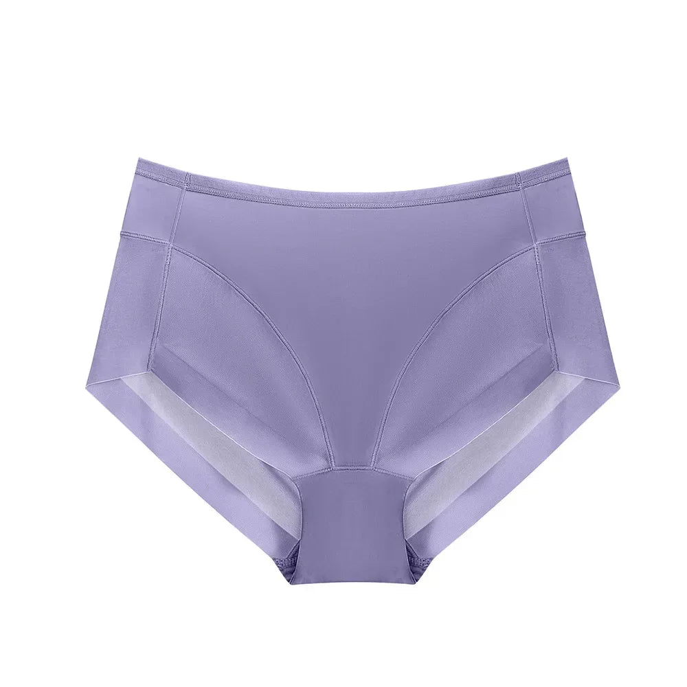 Ice Silk Women Underwear Panties Transparent Mesh Gauze Corset Waist Slimming Black Briefs Female Trainer Shaping Underpants2024