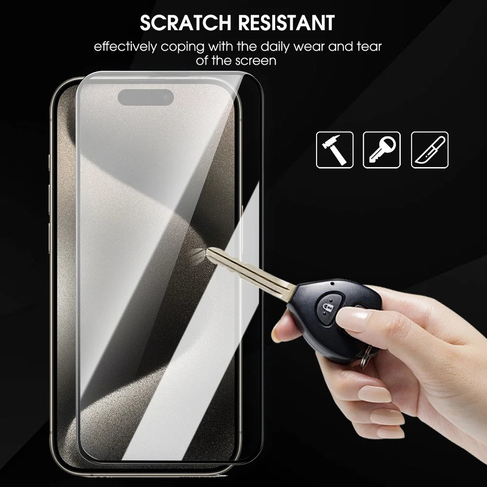1-4Pack Tempered Glass Screen Protector For iPhone 15 Pro Max 15Pro 15Plus Anti-scratch Protective Film with Easy Install Kit