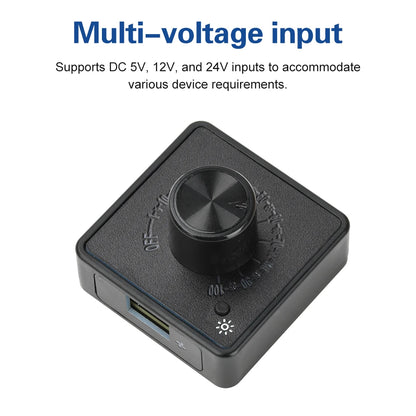 PWM Fan Controller With PD QC Fast Charging DC 12V 24V 5V Multi-Voltage Input Speed Regulator For DIY Cooling Fans