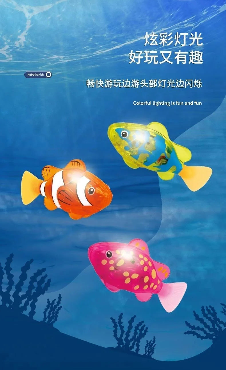 Electronic Pet Sensing Light Shower Interactive Swimming Water Fish Children's Toy Holiday Gift
