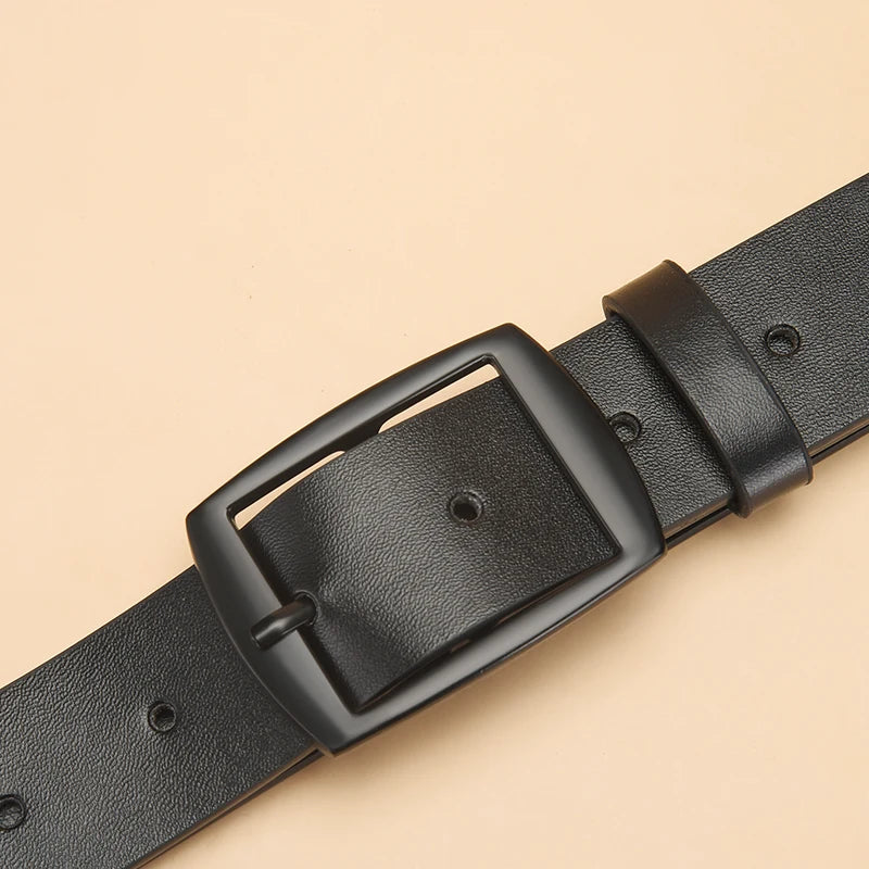 New Luxury Belt for Men PU Leather Belt Metal Pin Buckle High Quality Famous Brand Designer Waist Strap Belt for Jeans Plus Size