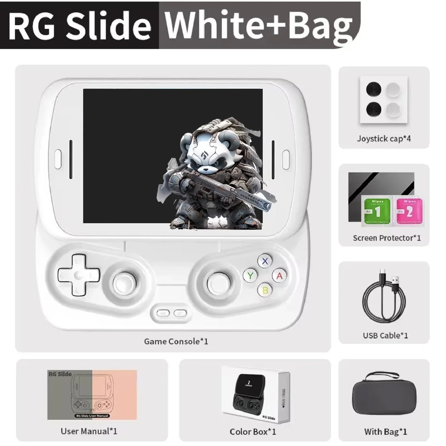 Anbernic RG Slide Handheld Game Console 4.7-inch LTPS In-Cell Screen Android 5000mAh Video Gaming Player Supports 1080p-Port Out