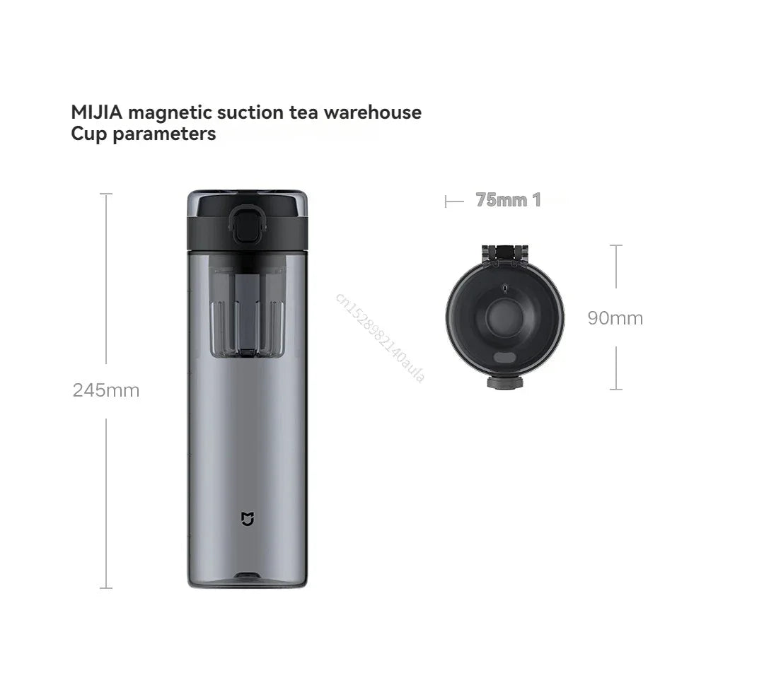 2025 Mijia Magnetic Tea Warehouse Cup Portable 800ml Tritan One-touch Pop-up Lid Water Bottle Tea Filtration Water Cup