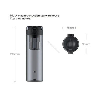 2025 Mijia Magnetic Tea Warehouse Cup Portable 800ml Tritan One-touch Pop-up Lid Water Bottle Tea Filtration Water Cup