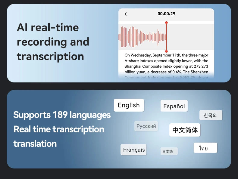 New8-128GB AI ChatGPT-4 Intelligent Voice Recorder Audio App Phone Call Record Transcribe Summarize 58LanguageTranslation Device