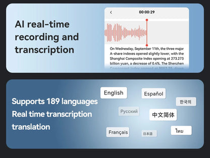 New8-128GB AI ChatGPT-4 Intelligent Voice Recorder Audio App Phone Call Record Transcribe Summarize 58LanguageTranslation Device