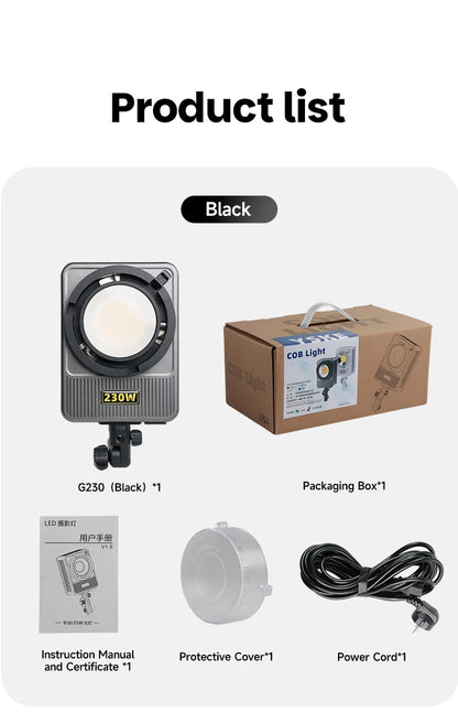 Miaotu RGB Photography Light G230W G330W Portable LED Video Lamp 2800K-6500K Studio Live Fill Light