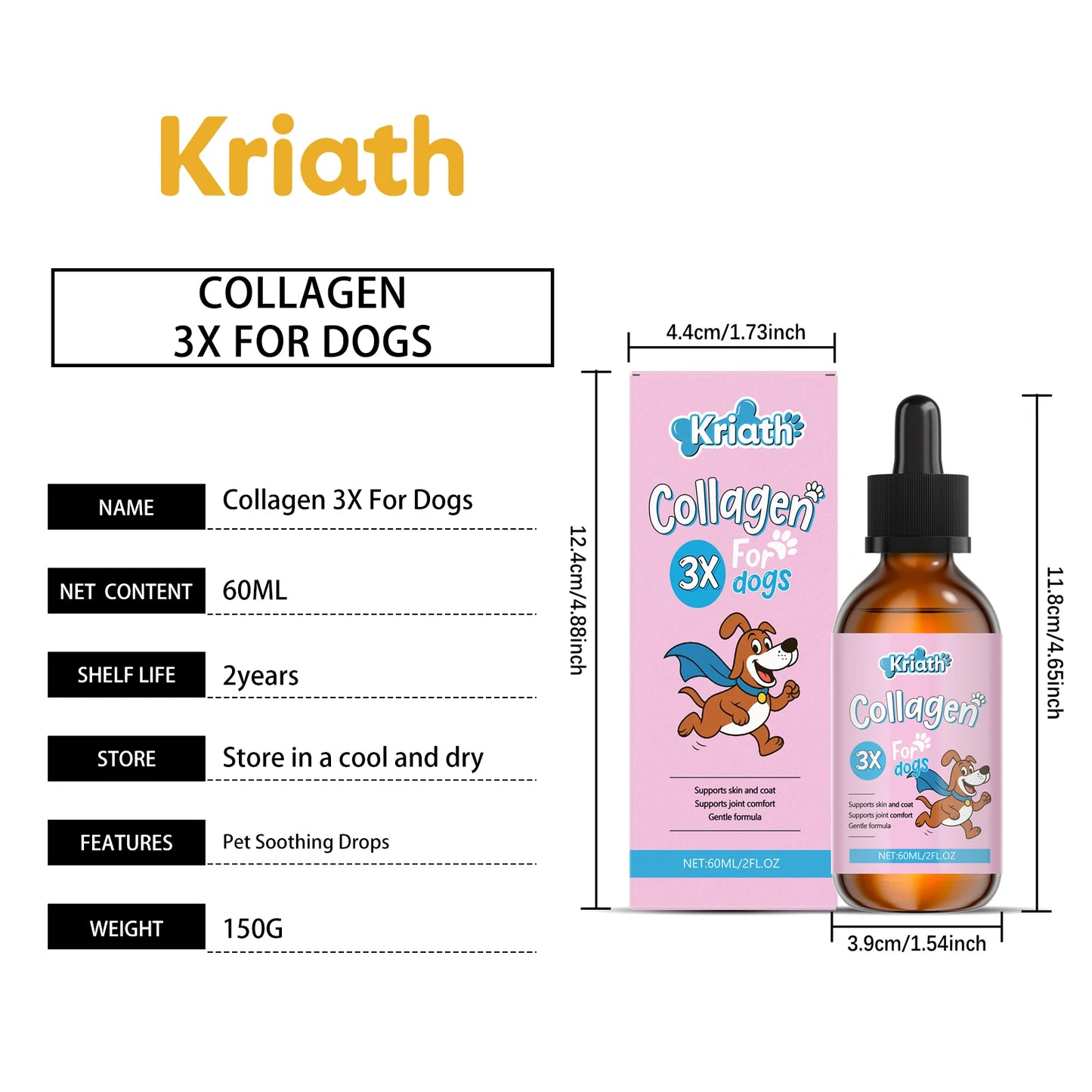 Pet Collagen Drops Effectively Maintain Cartilage Health Support Joint Mobility Promote Joint Lubrication Pet Dietary Supplement