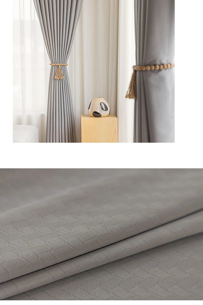 French Cream Style Bay Window Drape Bedroom Thick Full Blackout Curtain Hotel Soundproof Drapes Large Area Living Room Curtains
