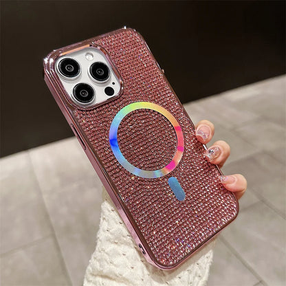Luxury Diamond For Magsafe Case for iPhone 15 16 17 Pro Max Plus Bling Shinny Magnetic Cover for iPhone 11 12 13 14 Pro Max