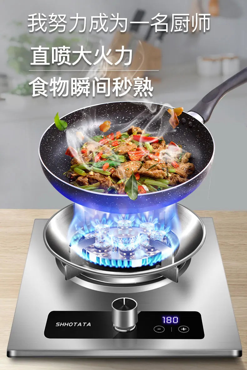 Built-in Kitchens Cookers Home Gas Stove Single Stove Stainless Steel Fierce Fire  Stoves Table Kitchen Household use