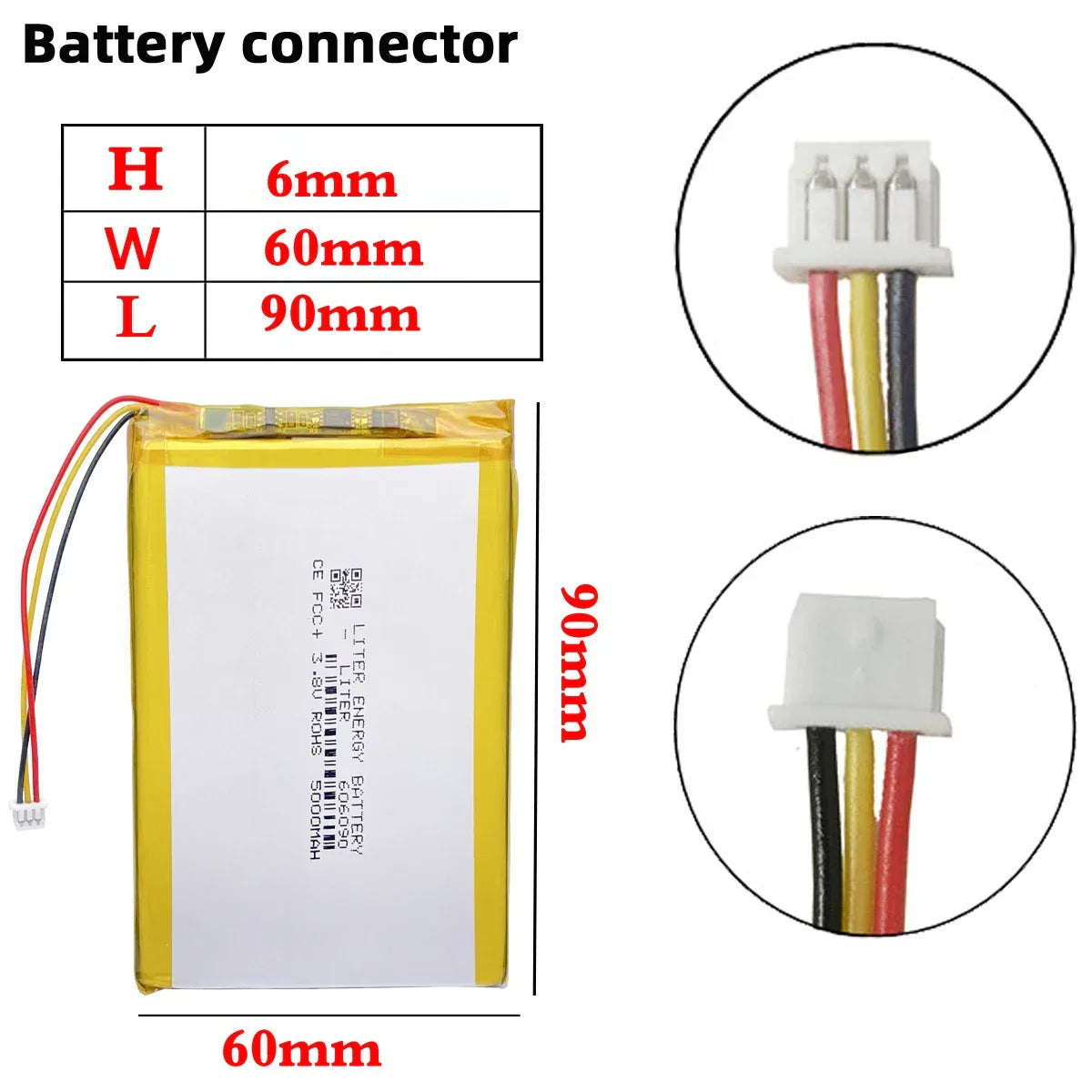 Replace 3.8V 606090 5000mAh Lipo Battery  For anbernic RG505 Game machine Open source handheld console