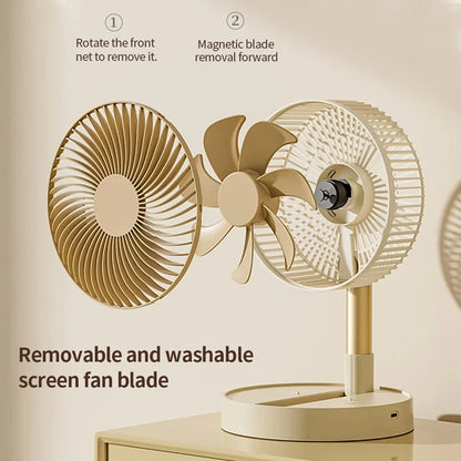 Lenovo USB Foldable Portable Fan 8inch 4 Speeds Timing Battery Operated Mini Floor Fan for Bedroom Indoor or Outdoor Table Fan