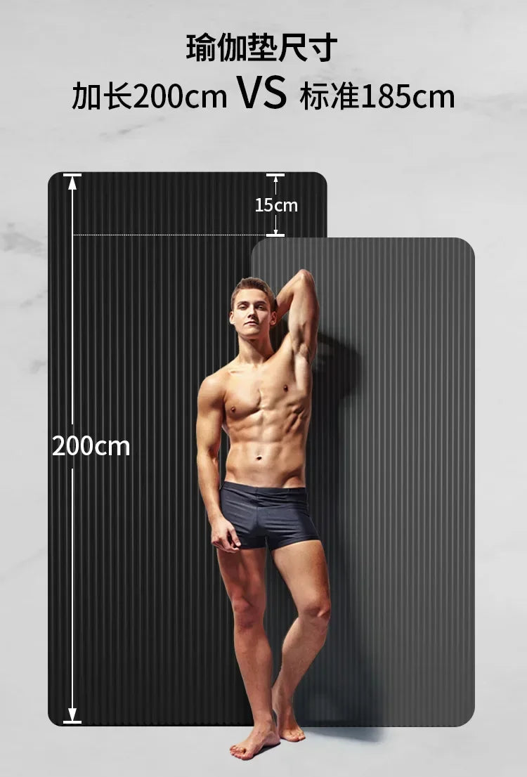 200*90cm Thick 20mm Men's Gym Mat Beginner Yoga Mat Thickened Widened and Lengthened Non-slip Sports Yoga Mat for Home