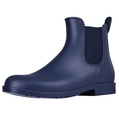 Evshine Fashion Short Rain Shoes For Women New Lady Chelsea Boots Outdoor Anti-slip Waterproof Rain Boots Sodt Rubber Ankle Boot