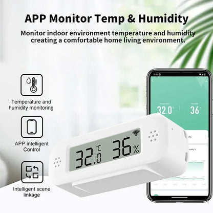 Tuya WiFi Zigbee 3.0 Temperature Humidity Sensor Hygrometer Thermometer App Remote Monitor Work With Yandex Alexa SmartLife