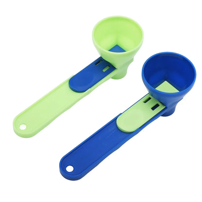 Protein Powder Funnel Scoop ABS Spill Proof Sliding Spoon Coffee Scoop Funnel for Sports Drink Protein Powder Funnel Scoop