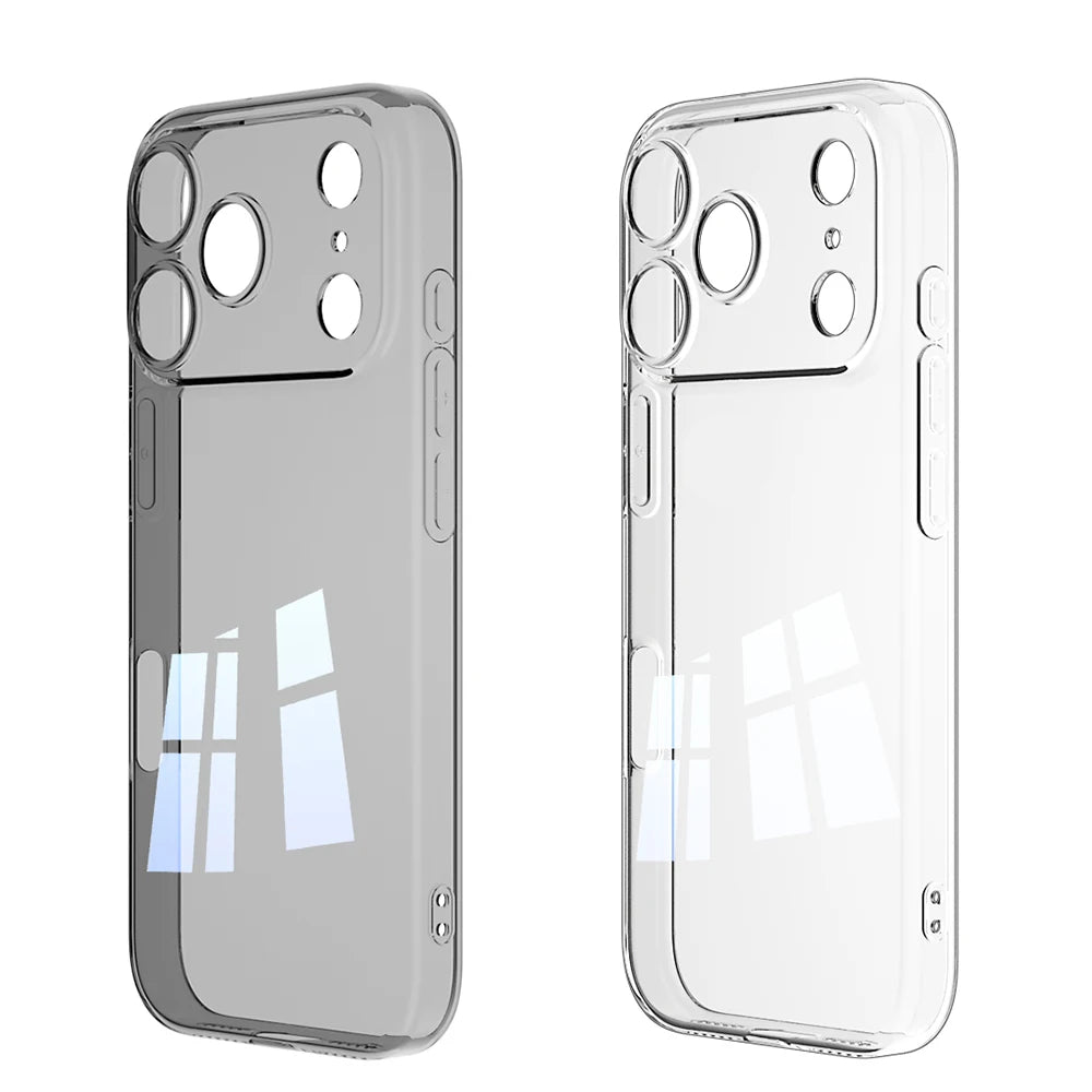 Transparent Black Silicone Soft Case For iPhone 17 Air 16 16E 15 14 13 12 Pro Max Plus Mini Clear Ultra Thin Back Cover Shell 17