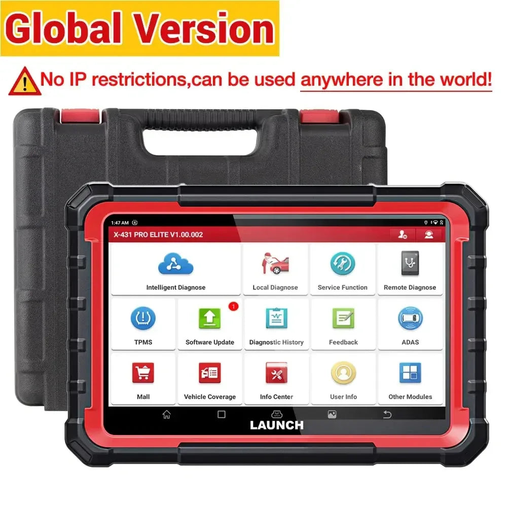 LAUNCH X431 PRO ELITE 8 inch Car Diagnostic Tools Auto OBD OBD2 Scanner All System CAN FD/DOIP Active Test 31 Reset ECU Coding