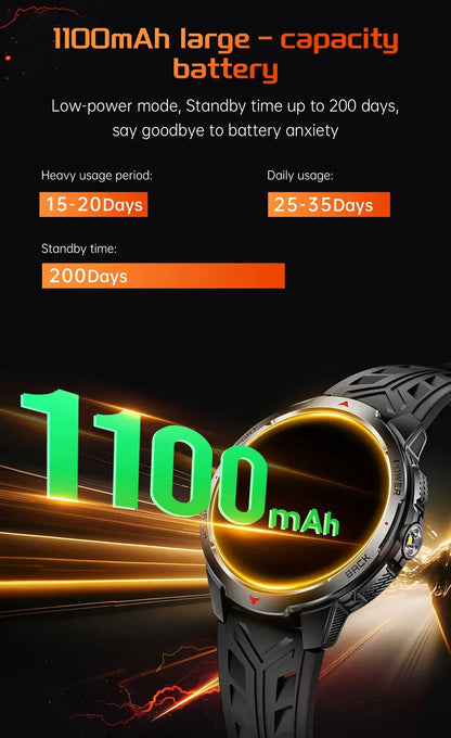 New T-Rex3 Pro 1100mAh Battery Smart Watch Men Compass 5ATM Waterproof Bluetooth Call Heart Rate Sports Run tracker Smartwatch