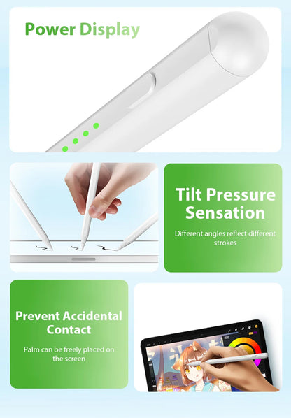 For Apple Pencil Stylus For iPad A16 Air 11 5 4 Pro 11th 13 12.9 M5 M4 M3 M2 Pens 10 9 8 10th 9th Generation Mini 7 6 Touch Pen