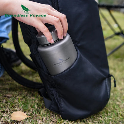 Boundless Voyage Sports Bottle 1000ml, Titanium Water Bottle Wide Mouth, Camping Hiking Cycling Drinkware, Tea Coffee Canteen