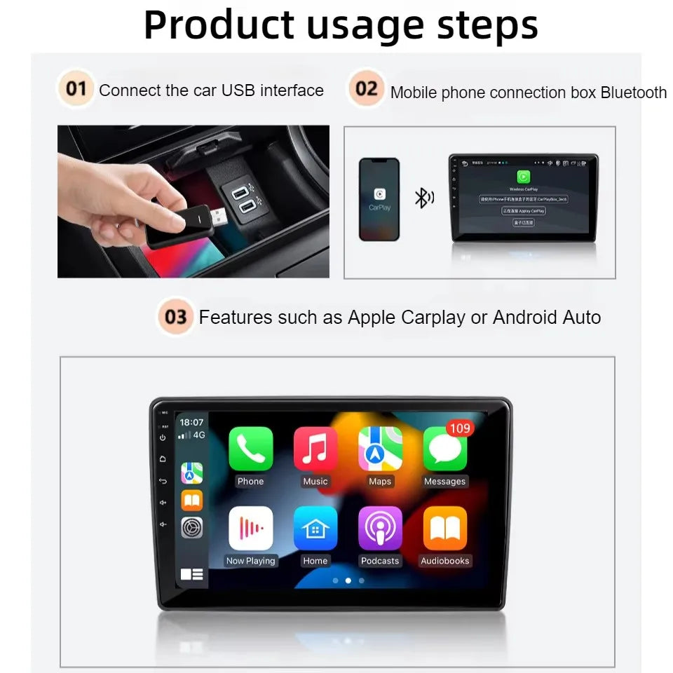 NEW mini Wireless CarPlay Android Auto Wireless Adapter Smart Mini Box Plug And Play WiFi Fast Connect Universal
