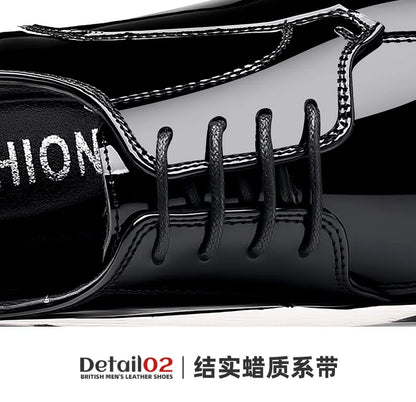 Business Men's Dress Shoes Patent Leather Trend Mens Party Shoe Soft Sole Casual Shoes Plus Size 38-48 Men Shoes High Quality