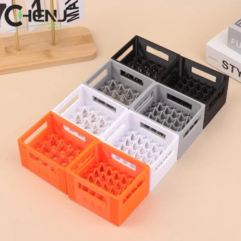 3D Printed Beer Crate Style Battery Storage Case No. 5 Aa No. 7 Aaa Battery Basket Stackable Batteries Storage Box Home Decor