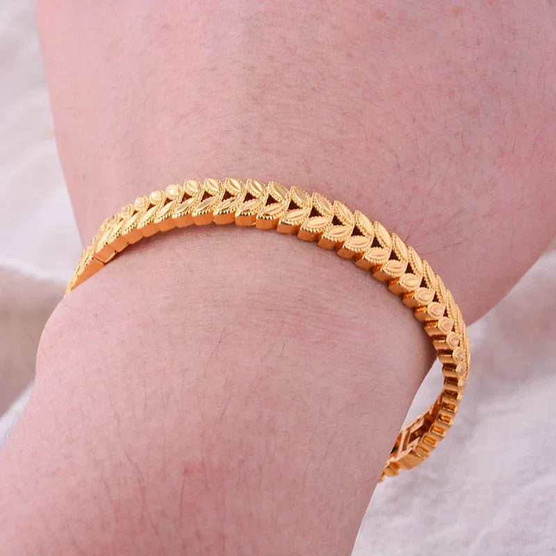 Gold Plated Italian Luxury Bracelet for Men Women,Wedding Fashion Bangles Party Valentine's Day Gift
