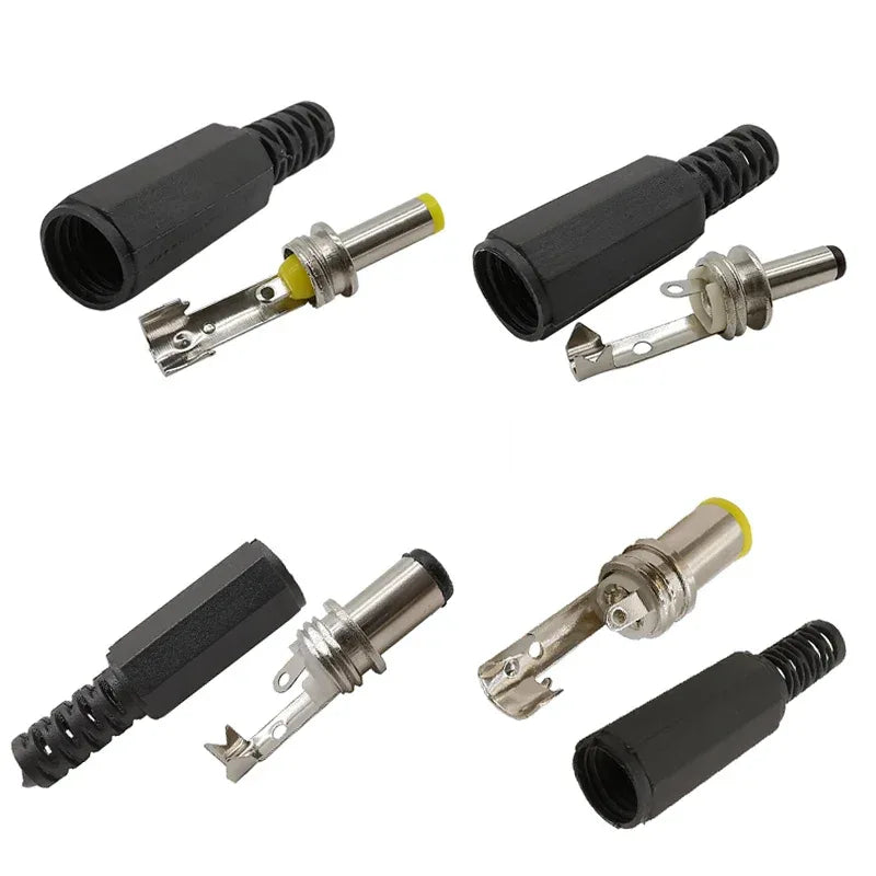 10Pcs 3.5 x 1.3mm 5.5 x 2.1mm 5.5 x 2.5mm 6.5 x 4.4mm DC Power Male Plug Jack Adapter Wire Charging Plug Electric Connector