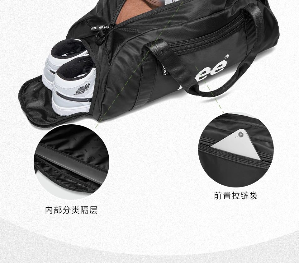 LEE Waterproof Sports Fitness Gym Bag Women Men Large Capacity Yoga Shoe Compartment Dry Pocket Luggage Travel Bag