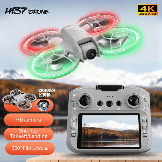 H137 PRO RC Drone 4K Professional HD Aerial 180° Dual Camera Photography Brushless Screen Remote Control Aircraft Quadcopter Toy