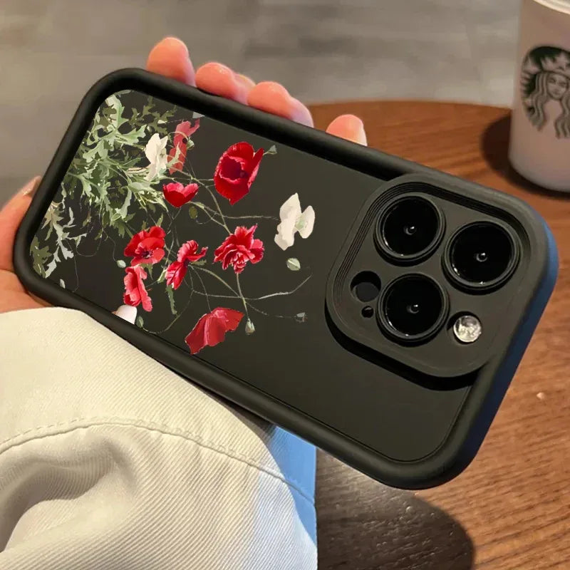 Vintage Flower Phone Case for Samsung A54 5g Case S23 A34 A53 5g A14 A13 A32 A23 A33 A52 S21 FE S22 S23 S24 Ultra Cover
