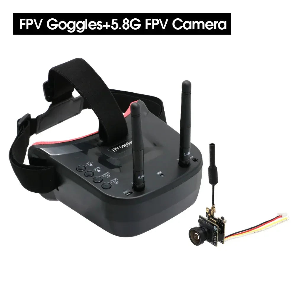 5.8G 40CH Dual Antennas FPV Goggles Monitor Video Glasses Headset HD W/ 5.8G 25mW transmitter fpv camera + Osd for Racing Drone