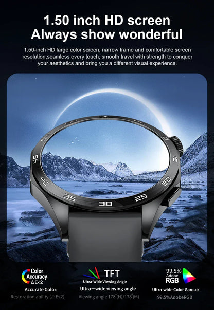 2025 Smart Watch Men Watch 4 Pro+ 1.50 Inch HD Screen Bluetooth Call ECG Heart Rate Health Monitoring Smartwatch For Android IOS