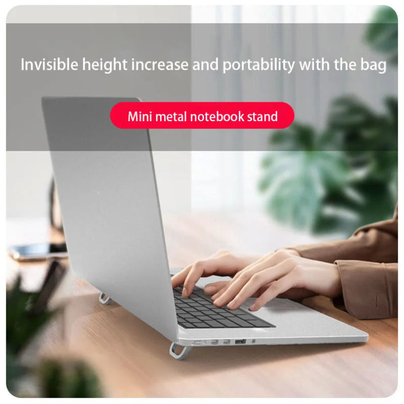 2pcs Foldable Laptop Stand Aluminium Alloy Non-slip Cooling Holder Invisible Universal Notebook Bracket for HP Dell Lenovo
